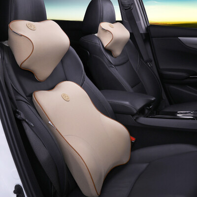 

KING ETING car lumbar headrest space memory cotton back cushion car lumbar pillow neck pillow set four seasons three sets of rice