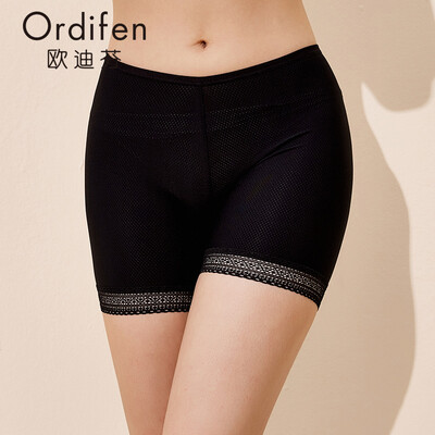

Ou Difen safety pants 2018 spring&summer new products waist mesh lace lace flat corner safety pants abdomen XL8102 sub-brown