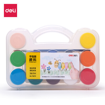 

Deli deli 12 colors 15ml bottle washable paint childrens painting graffiti finger painting art graffiti 73873