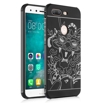 

Goowiiz Phone Case For Gionee S10 Carved Dragon Thin Matte soft Silicone Prevent falling
