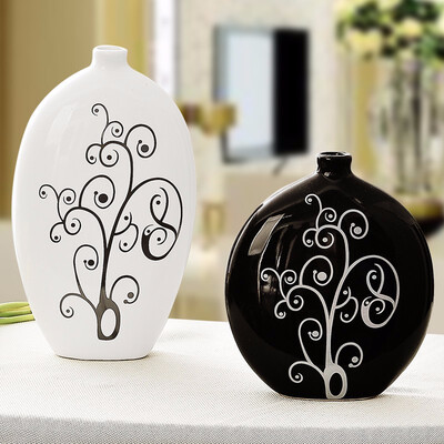 

Modern home black&white ceramic vase crafts decoration living room vase home decor furnishings