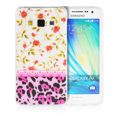 

MOONCASE Flowers Soft Flexible Silicone Gel TPU Skin Shell Back ЧЕХОЛ ДЛЯ Samsung Galaxy A3