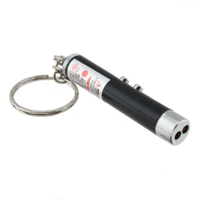 

1mW 2in1 Super Red Laser Pointer LED Lamp Keyring NEW 83597 BLACK