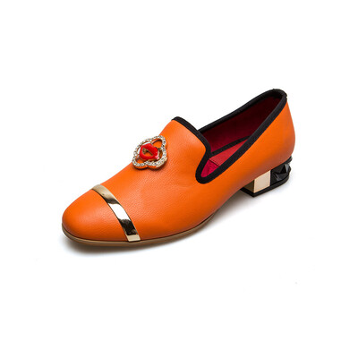 

MEIJIANA Women Brand Pumps Leather Round Toe Low Heels Pumps Luxury Square Women Wedding Shoe