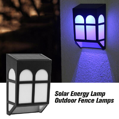 

Solar Energy Lamp Outdoor Fence Lamps Garden Waterproof Landscape Courtyard Lights Street Stair Wall Colorful Light With Three-way