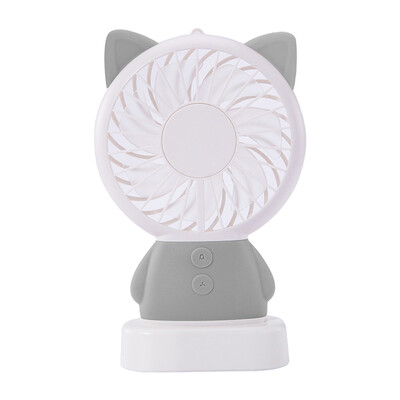 

TOMNEW USB Mini Portable Fan 2 Speed 800mA Battery Cute Handy Desk Kitty Puppy Fan with Led Night Light for Home Office Outdoor