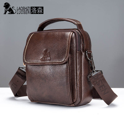 

Laoshizi luosen hombres Bolsas Cuero auténtico vaca bolso retro hombre crossbody Bolsos de hombro bolsa de mensajero ocasional de