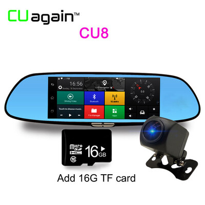 

CU8 DVR 7 'Двойной объектив автомобиля Dash камера 3G Wifi GPS сенсорный экран рекордера перед после 1080P HD автомобилей видео регистратор регистратор