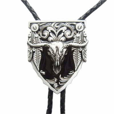 

Vintage Black Enamel Long Horn Bull Bolo Tie also Stock in US