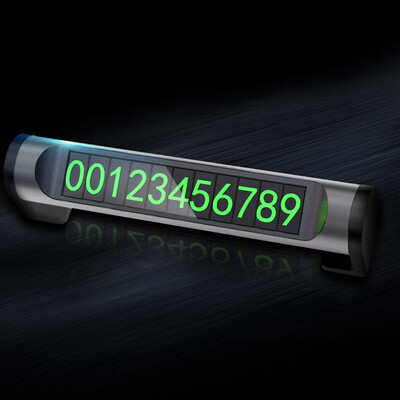 

Temporary stop sign suckeradhesive hidden anti-harassment metal luminous shift license plate number on the way to the car on the car phone number plate I02 silver