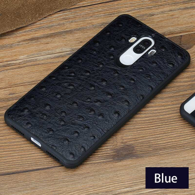 

Genuine Leather Phone Case For Huawei Mate 9 Pro Ostrich Texture Back Cover For Mate 10 P9 P10 Plus Cases