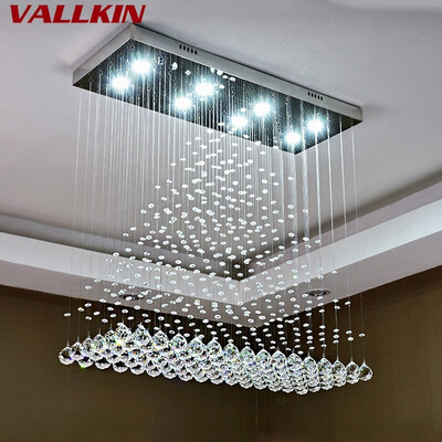 

Luxury K9 Crystal LED Chandeliers GU10 Bulbs Dinning Room Indoor Chandelier Light Lamp K9 Suspensions Lamps LED Hotel Fixtures