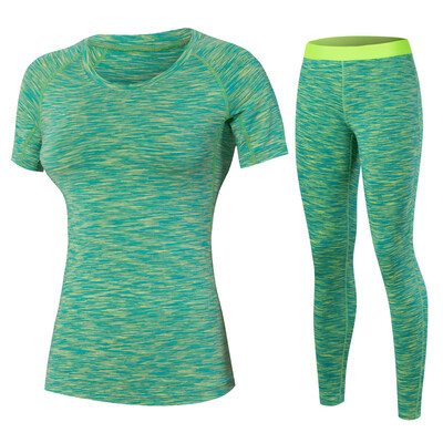 

Yoga Set Workout Gym Clothes Running Pants Compression T-shirt yoga Sport Suits