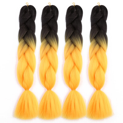 

63 Colors 4 piecelot Synthetic 2T3T4T High Temperature Fiber Ombre Braiding Hair 24 inch Jumbo Braids Hair Extensions