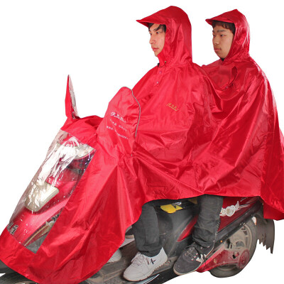 

Paradise umbrella double increase&lengthen motorcycle Oxford cloth luminous strip raincoat poncho code red Y231