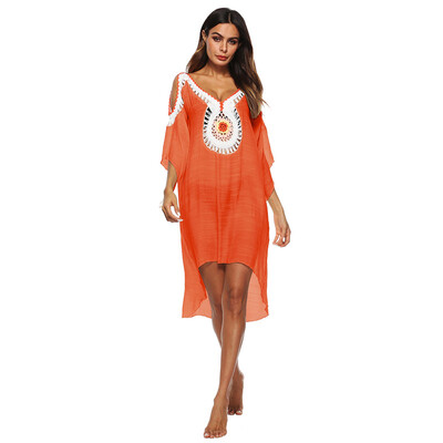 

Loose Large Size Womens Blouse Beach Bikini Cover Skirt Sexy Sun Shirt