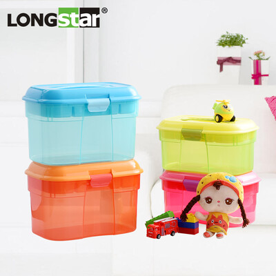 

Longshida portable storage box transparent plastic toy storage box swimming box mini cute storage box color random large L-469
