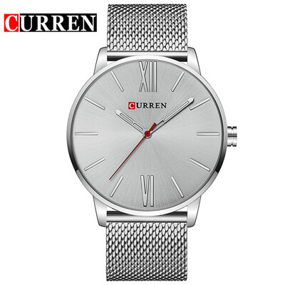 

CURREN Brand 2017 tops Simple Minimalism Luxury Quartz Wristwatches for men mens black gold stainless steel watch 8238