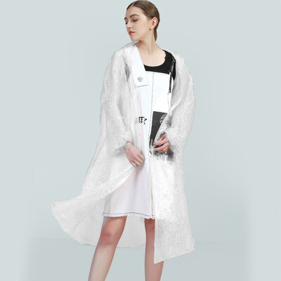 

Xinyi disposable raincoat new material four-button buckle thickening 6 wire poncho outdoor hiking travel disposable poncho men&women rain gear reusable 2 white