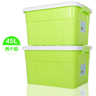 

Ai Laiya storage box plastic storage box large car storage box clothing storage box moving packaging box 45L 2 loaded macaron green Z1252