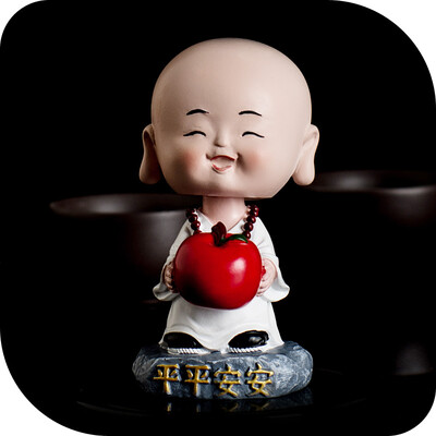 

Guangyin handyin handmade car decoration car supplies fashion cartoon shaking head small monk car decoration craft gift calm