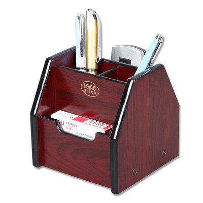 

TRNFA TN-824 pen holder wooden storage box office desk finishing seat closet cosmetics remote control supplies storage rack