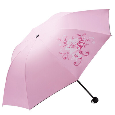 

Yuhang YUHANG Jingdong self-operated umbrella umbrella umbrella sun umbrella tri-fold umbrella black plastic umbrella parasol pink
