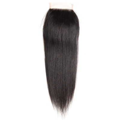 

Candace Brazilian Straight Hair Lace Closure FreeMiddleThree Part 100 Human Hair 4"x4" Swiss Hair Closure