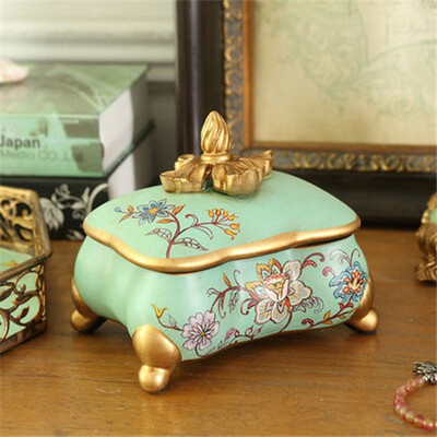 

European-style ceramic jewelry box decorative box ornament country pastoral porcelain creative Furniture decoration ornaments