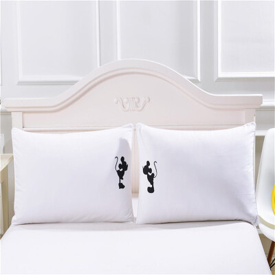 

Cntomlv Mickey Mouse Pillow Case White Couple Lovers Gift Pillow Throw Pillowcases Home Beddroom Two Pair Pillows Bedding Set Capa