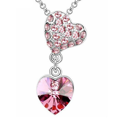 

Heart Pendant Necklace Austrian Crystal from Swa Elements High Quality Chain Necklaces For Women Jewelry Valentines Day Gift 1047