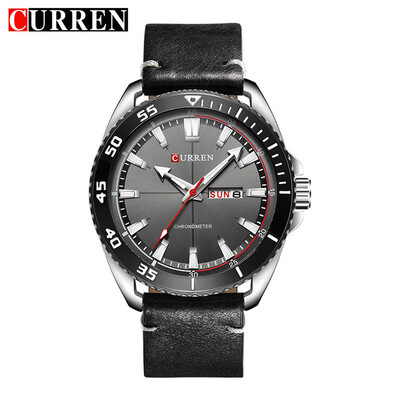 

2017 new CURREN 8272 Top Brand Luxury watch men date display Fashion Leather Quartz Wrist Watches relogio masculino