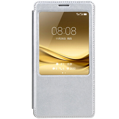 

Freeson Windows Stand Leather Case Smart Sleeve Case Phone Case for Huawei Mate 8 Silver