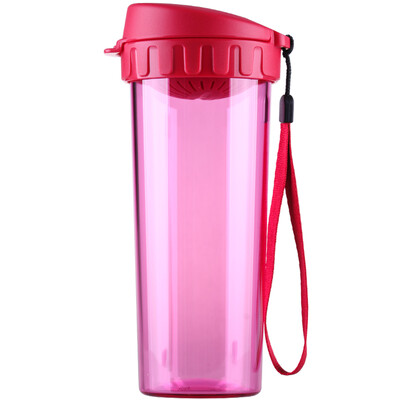 

Tupperware (Tupperware) чай рифму пластик сердце движение непроницаемый чашка с переносить веревку чашка чая 500 мл США губы красные