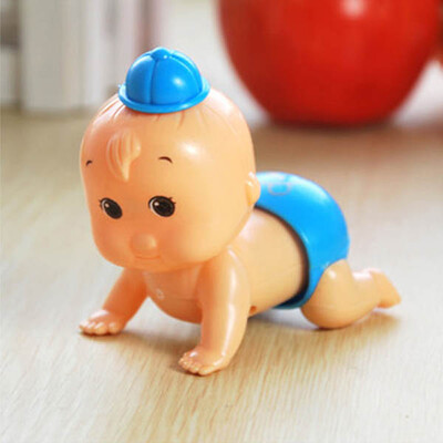 

Ванкер мальчик милый ребенок Kid Детская Windup Ползучая обхода игрушки куклы Рождественский подарок синий