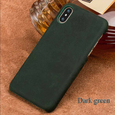 

Genuine Leather Phone Case For iPhone X Case Crazy Horse Leather Back Cover For 6 6S 7 8 Plus Case