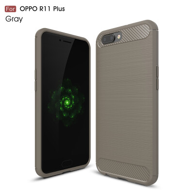 

Goowiiz Phone Case For Oppo R11R11 Plus Fashion Slim Carbon Fiber TPU Soft Silicone Prevent falling