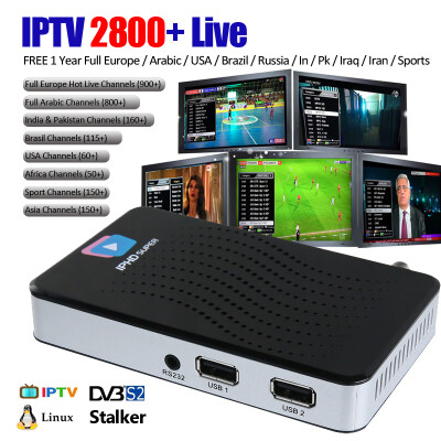 

Linux iptv set-top box with 1year free 2800 European iptv channels IPHD super DVB S2 tuner for USA UK scandinavia arabic French