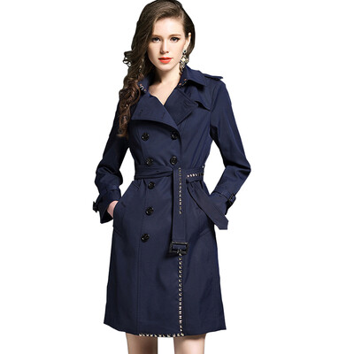 

BURDULLY British Style 2018 Winter Trench Coat Ladies Para As Mulheres Elegant Noble Rivet Long Coat Vintage High Quality