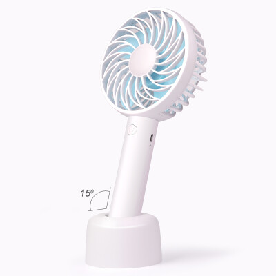 

ESCASE small fan holding hand outdoor portable desktop phone holder USB fan mini student dormitory electric mute fan & send wrist lanyard HFXplus ice crystal white