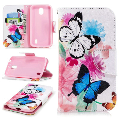 

BEFOSPEY Painting PU LeatherSoft TPU Card Slot Stand Wallet Case For Nokia 145"2018