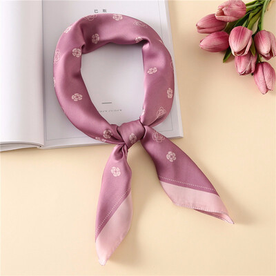 

Guttavalli Women Vintage Camellias Small Ties Female Geometric Floral Wraps Summer Chevron Sunscreen Soft Silk Flowers Scarves