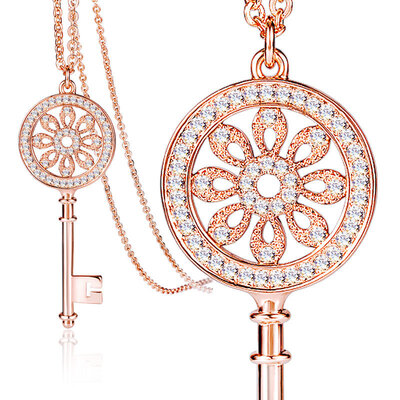 

Jane Dan JIANDAN sweater chain female long paragraph wild key necklace Korean temperament simple crystal pendant with accessories heart secret secret crystal white