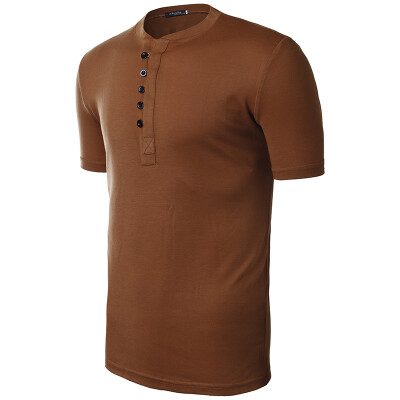

Mens Round Neck Solid Color Short Sleeve T Shirt