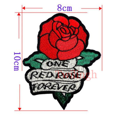 

1 Pc Brand Flower Patches Big Stickers Embroidery 3D Red Rose Applique Motif Applique Garment Women DIY Clothes Wedding Patch