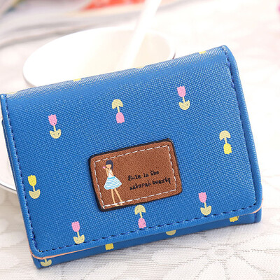 

Fashionable Lovely Cartoon Lady Wallet Girls Short Smash Floral Purse Card Bag