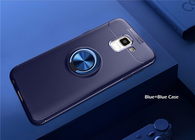 

Goowiiz Phone Case For Samsung Galaxy J4 2018J6 2018 European Luxury Metal Ring Magnetic Bracket TPU Shockproof Cooling