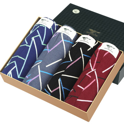 

Seven wolves men &39s underwear male flat pants cotton waist printing comfortable breathable four - angle pants 4 boxed L