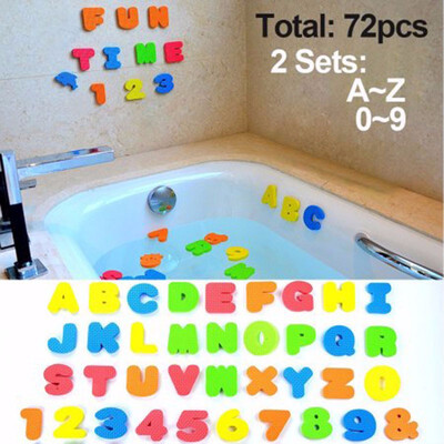 

Soft EVA Foam Alphabet Bath Mat - 72pcs Fun Bath Toys Mat Set w Numbers & Letter For Kids Learning Toys