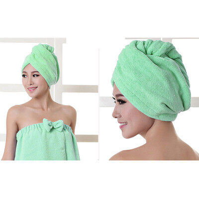 

Cntomlv Hot sale Lady Turban microfiber fabric thickening dry hair Towel super absorbent quick-drying hair Shower Towel Shower cap